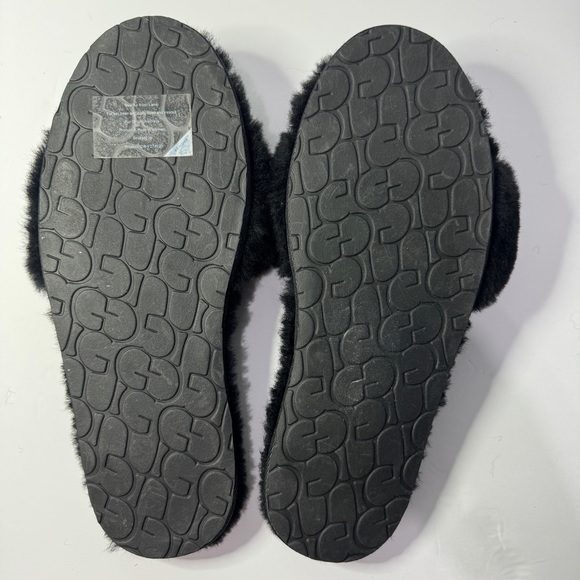 UGG Fluff Slide II Black Fur Lamb Slippers  (Women) US 12/UK10 - Picture 6 of 10
